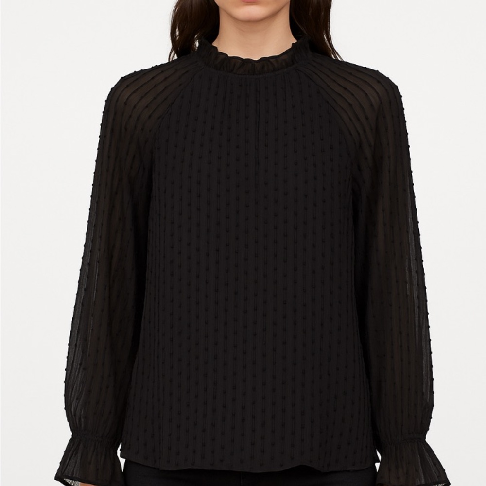 H&M Black Textured Blouse Size XS